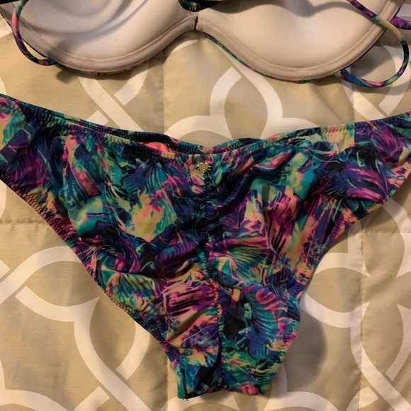 Victoria Secret Pink Multicolor Bikini Top Bottom - Picture 7 of 7